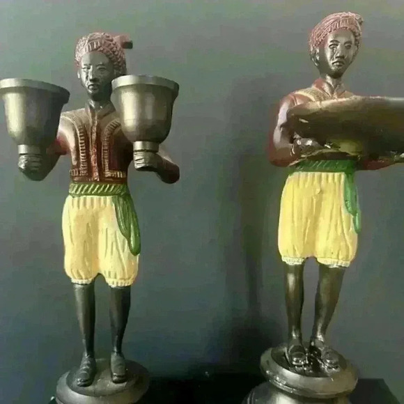 Blackmoor‎ Nubian Egiptian Statue - Reproduction Set of 2 - Picture 1 of 4